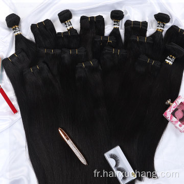Paquets de tissages péruviens en gros de la chair de cheveux remy extension brésilienne brésilienne à cheveux humains bon marché paquets